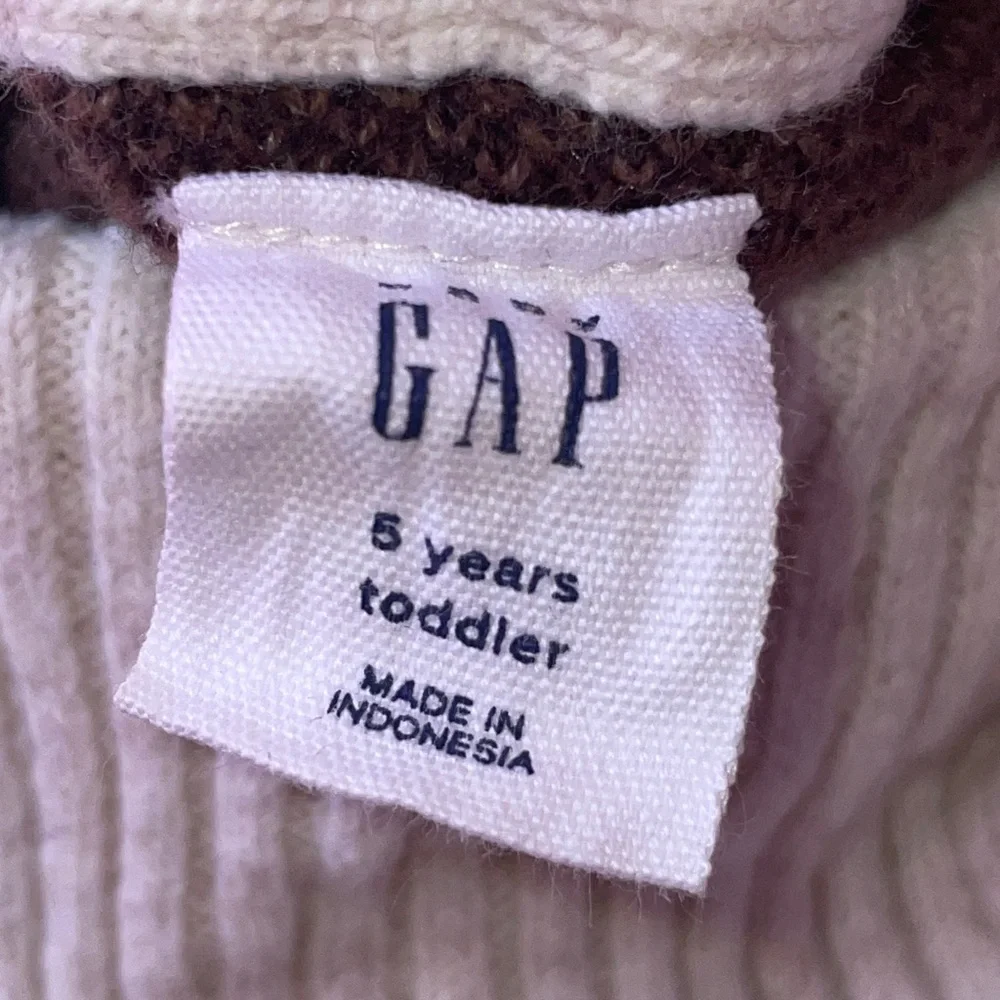 GAP Toddler Brushed Turtleneck Brown and Cream Toddler Sweater 5
